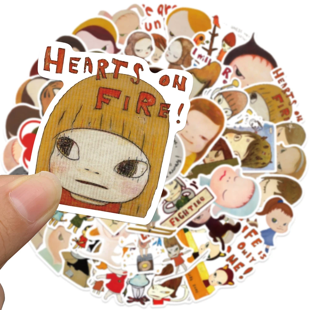 50PCS Japan Yoshitomo Nara Stickers for Car Luggage Laptop Skateboard Gift Journal Waterproof Sticker Wholesale Toy DIY Stickers