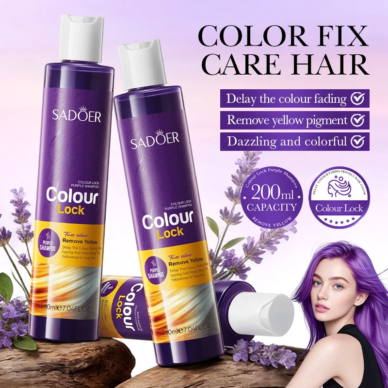 

Шампунь Purple Lock Color, увлажняющий шампунь для женщин и мужчин, для бережного очищения, восстановления и защиты волос.