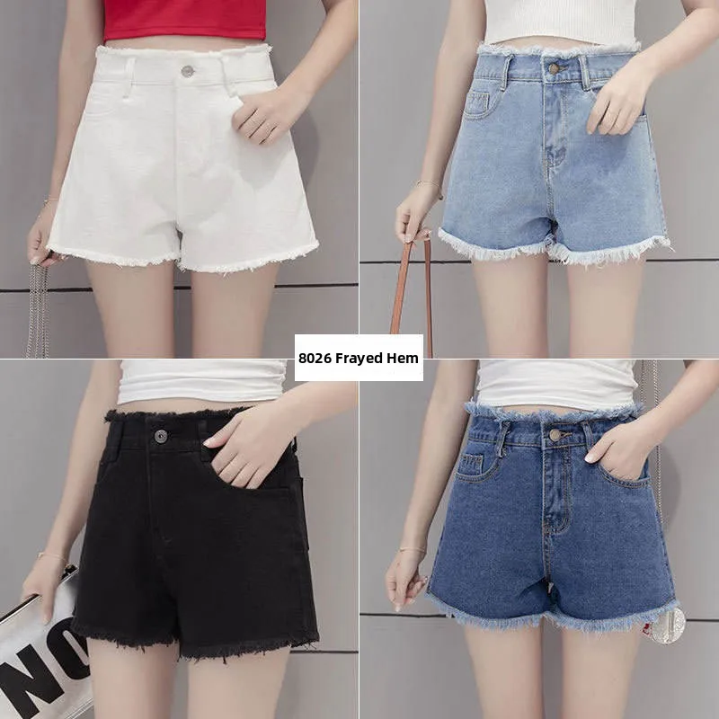 High Waist A-Line Shorts Women's Summer 2020 New Loose Outerwear Korean Version Slimming Versatile Denim Shorts Trendy Commute