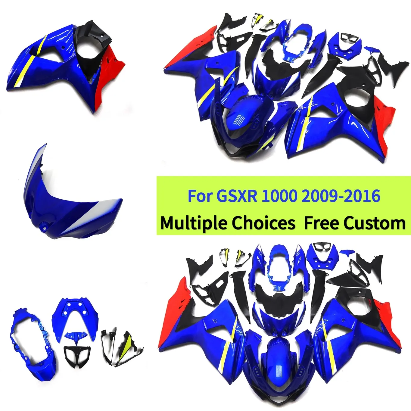 Motorcycle Modification Parts Fairing Kit for Suzuki 2009-2016 GSXR1000 K9 2010 2011 2012 2014 2015 gsxr 1000 Blue Red