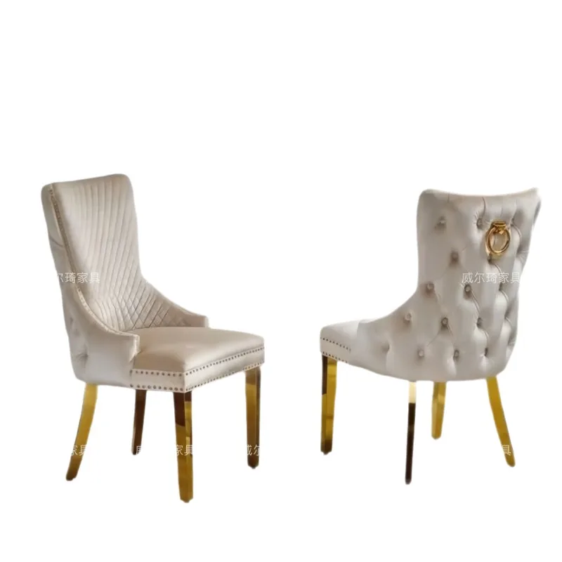 

Nordic Light Luxury Back Chair Modern Simple Home Hotel Restaurant Stainless Steel Leisure Dining Chair