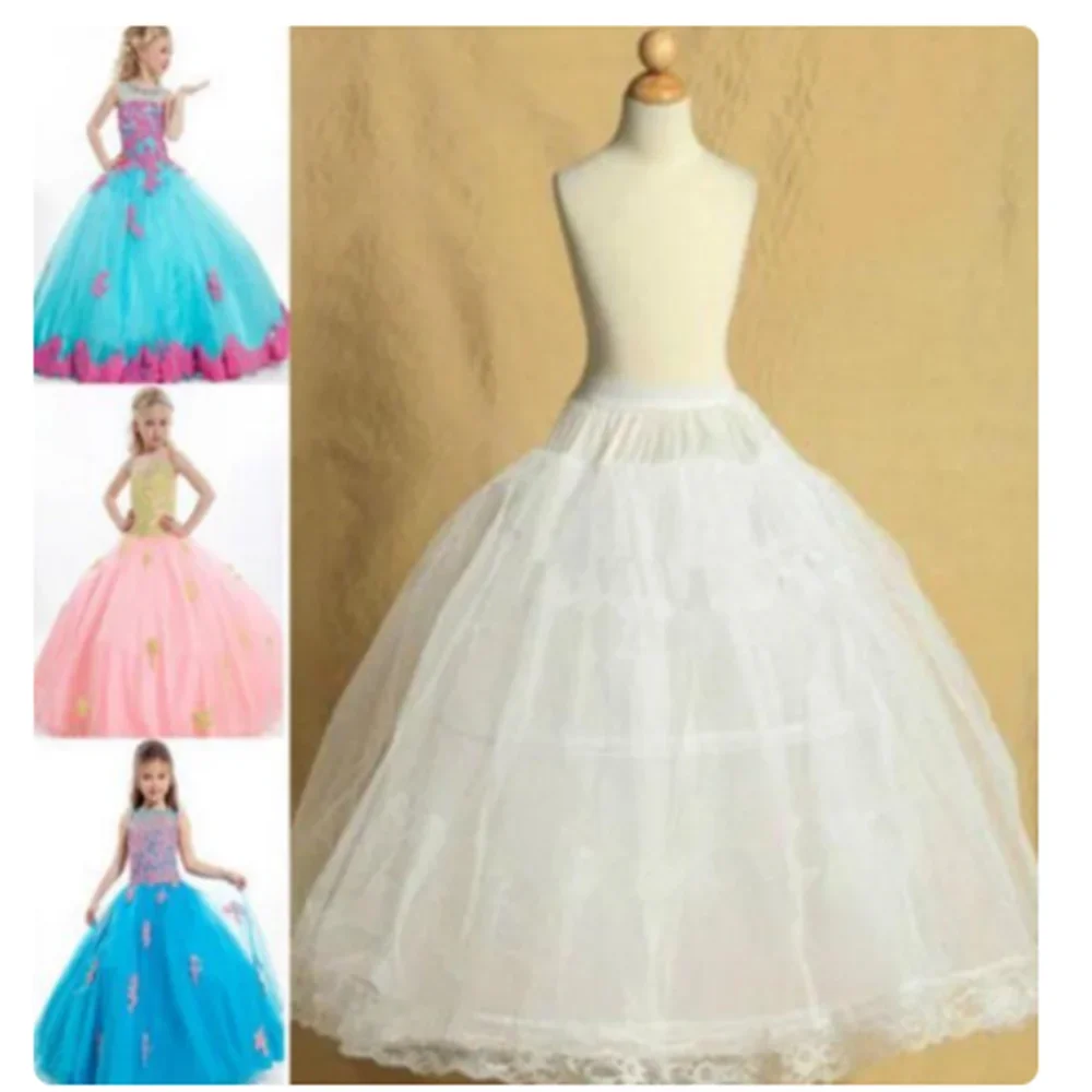 Enagua de falda de 2 aros para niñas pequeñas, vestido de princesa, falda de Lolita de crinolina