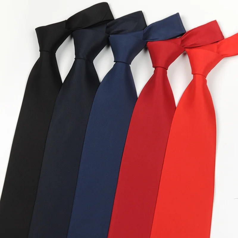 

Lazy zipper men's formal business 10cm pure blue red black professional work high-quality tie