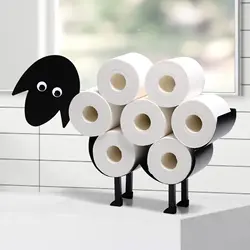 Soporte de papel higiénico decorativo de oveja, Hardware de baño, almacenamiento de pañuelos, soporte de rollo de inodoro, accesorios de baño, almacenamiento de papel de hierro