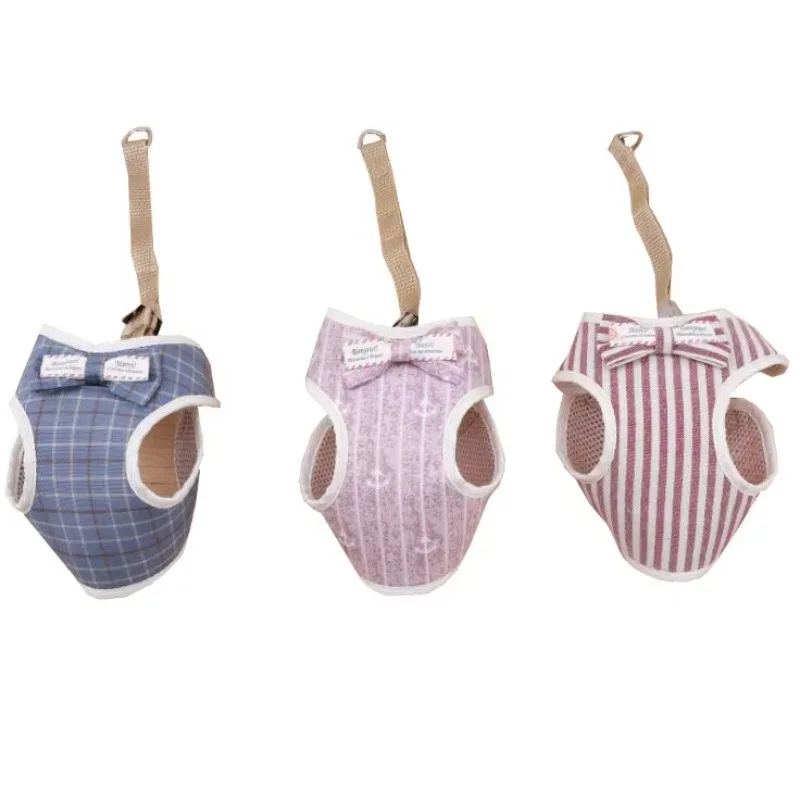 Cheap Breathable Mesh Small Dog Pet Harness and Leash Set Puppy Cat Vest Harness Collar for Chihuahua Pug Bulldog Cat