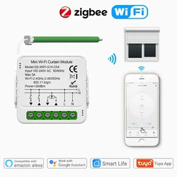 Módulo de interruptor de cortina inteligente Tuya ZigBee, WiFi, persiana enrollable, Motor eléctrico, aplicación Smart Life, funciona con Alexa y Google Home