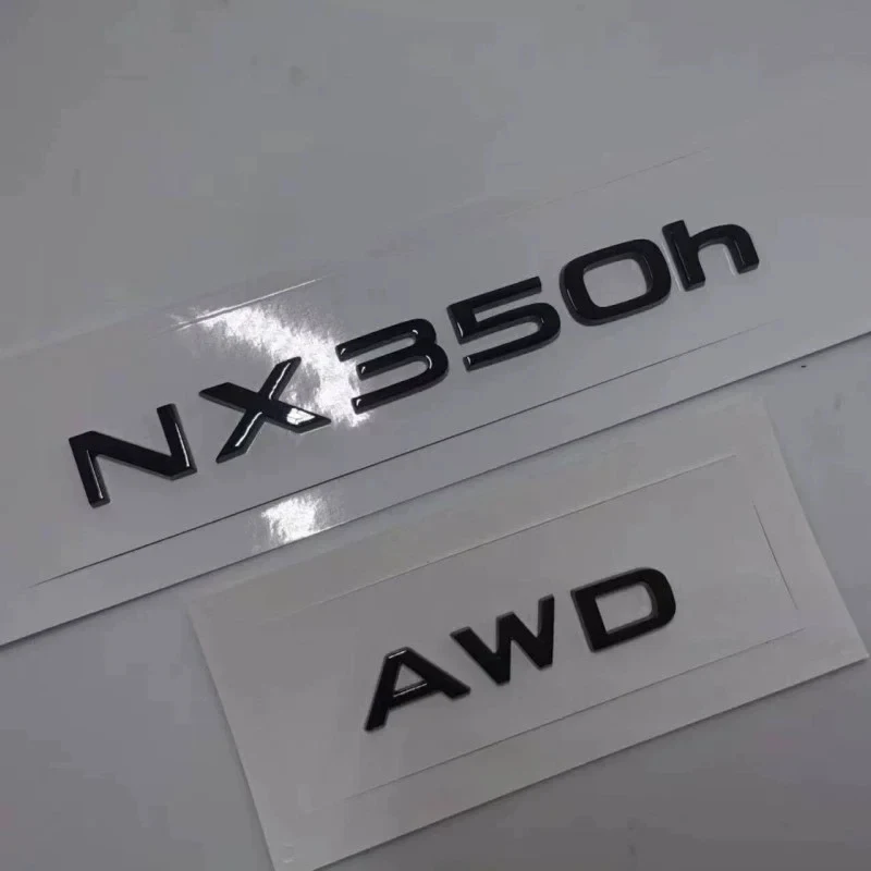 Nowy emblemat na klapę bagażnika do Lexusa NX 450h+ NX350 AWD (roczniki 2022-2023), czarny chromowany, z logo, akcesoria.