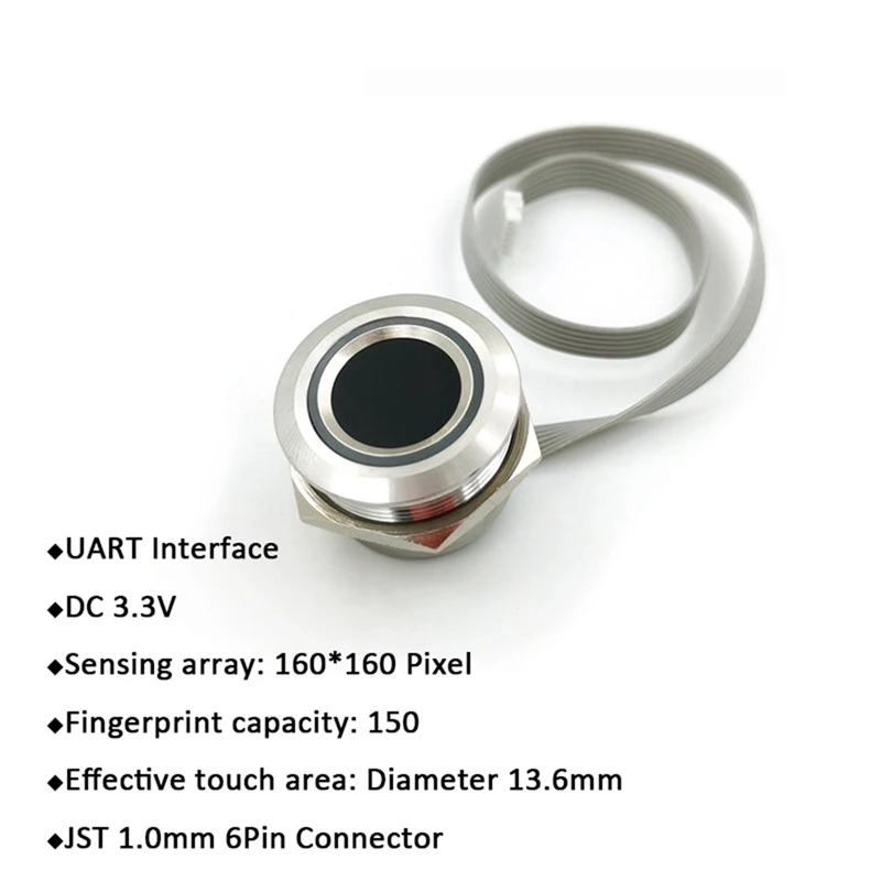 R503S RGB Ring LED Control DC3.3V MX1.0-6Pin 150 Capacity Capacitive Fingerprint Module Sensor Scanner