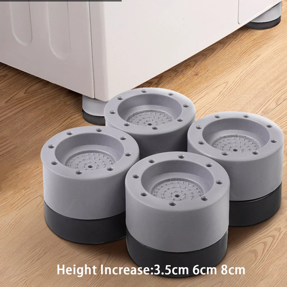 4PCS 3.5cm 6cm 8.5cm Anti Vibration Feet Pads Rubber Legs Slipstop Silent Skid Raiser Mat for Washing Machine Support Dampers