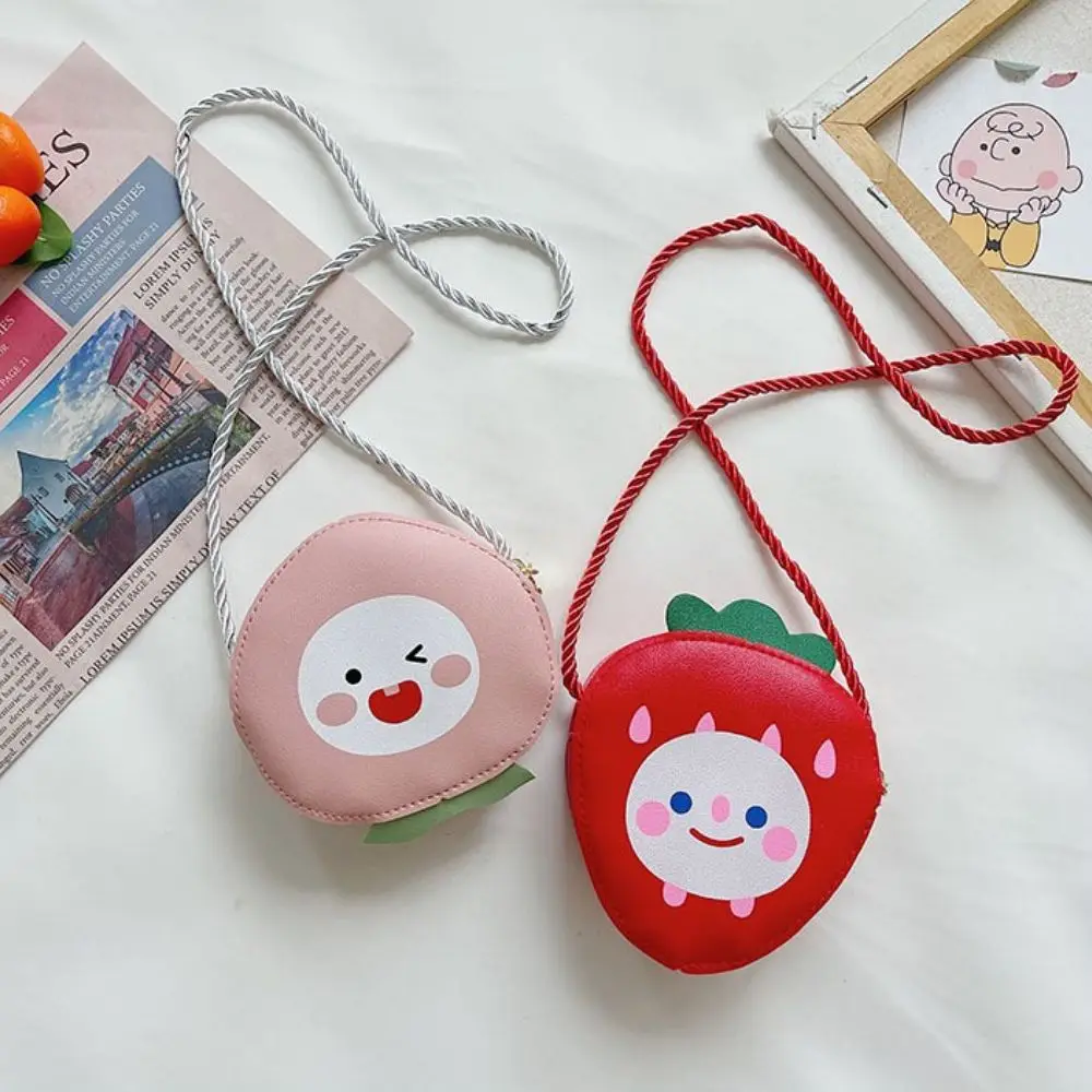 Kids Cute Cartoon Strawberry Pineapple Peach Orange Crossbody Bag Handbag Children Coin Purse Shoulder Bag