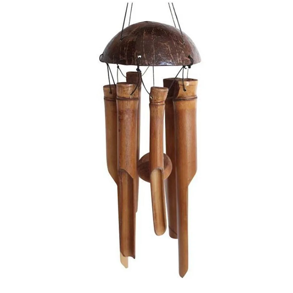 Garden Wind Chime Wind Bell Coconut Shell Easy To Install Visual Appeal for weather-resistant Yellow Chime  Garden