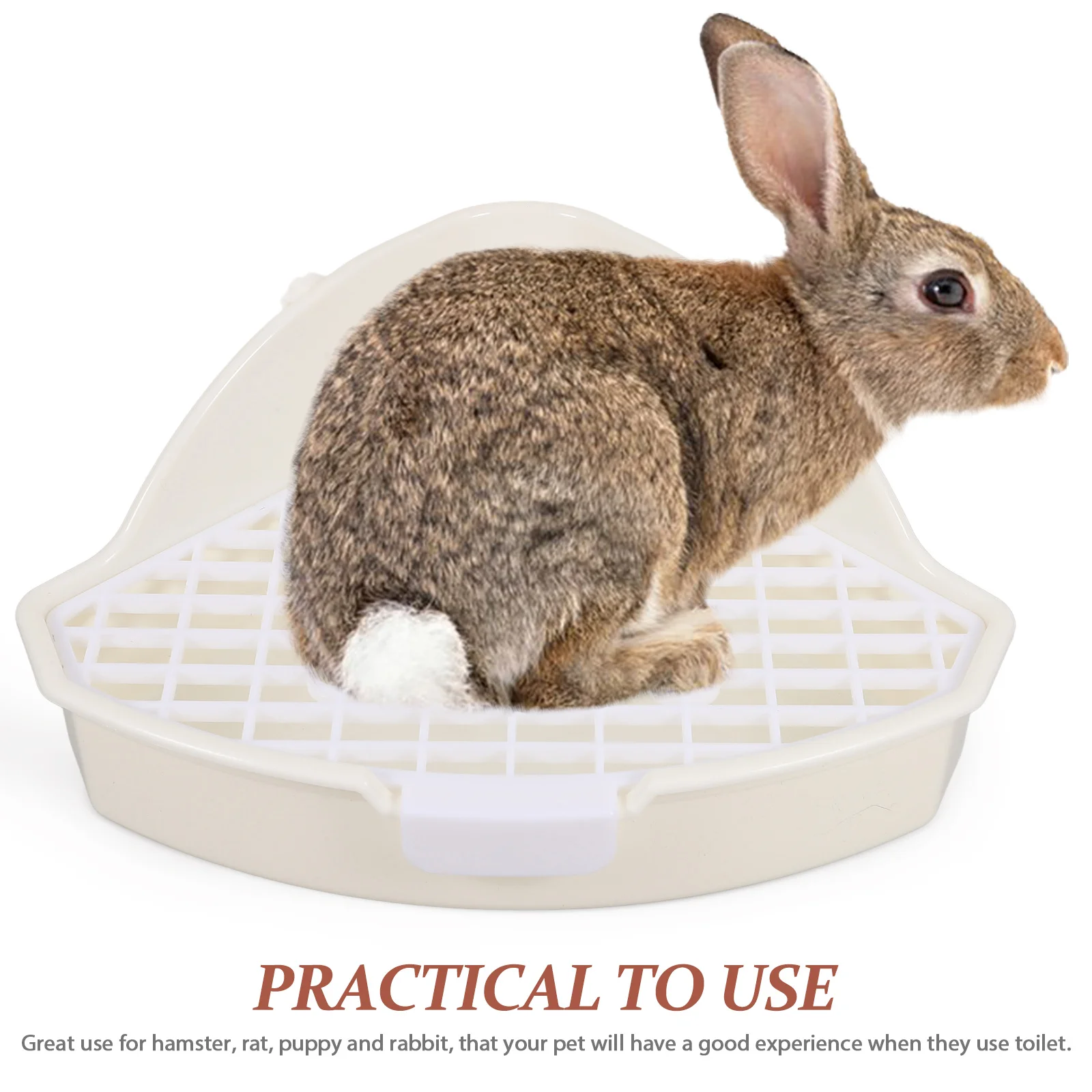 

Rabbit Box Corner Design For Hamster Chinchilla Guinea Pig Anti-Leak Washable Reusable Training Small Animal Litter Pan Tray