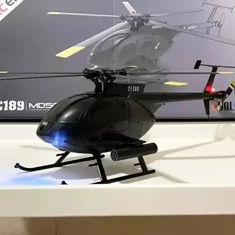 Remote-Controlled Helicopter Tusk Simulation Aircraft Outdoor Model Md500 Rc Era 1:28 Dual Brushless C189 Children Birthday Gift