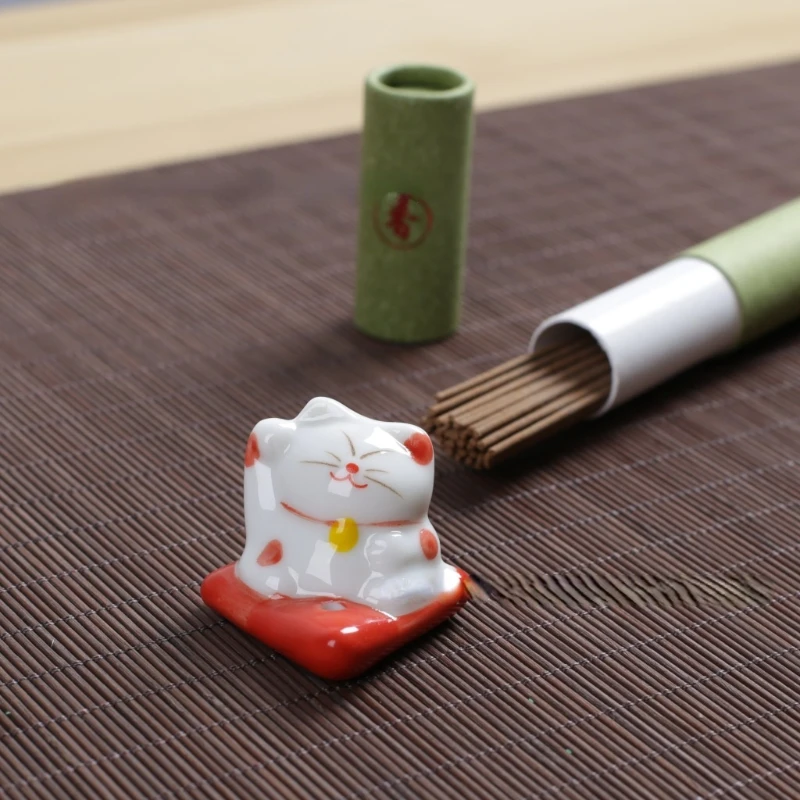 Cat Incense Burner for Home, Ceramic Decor, Stick Holder, Aromatherapy Censer, Office Teahouse Ornament, Nordic Accessories