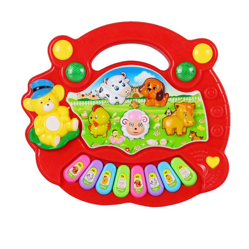 

Kid Cartoon Animals Multifunctional Keyboard With Lighting And Music Toy Early Educational Suitable For Toddler Plays