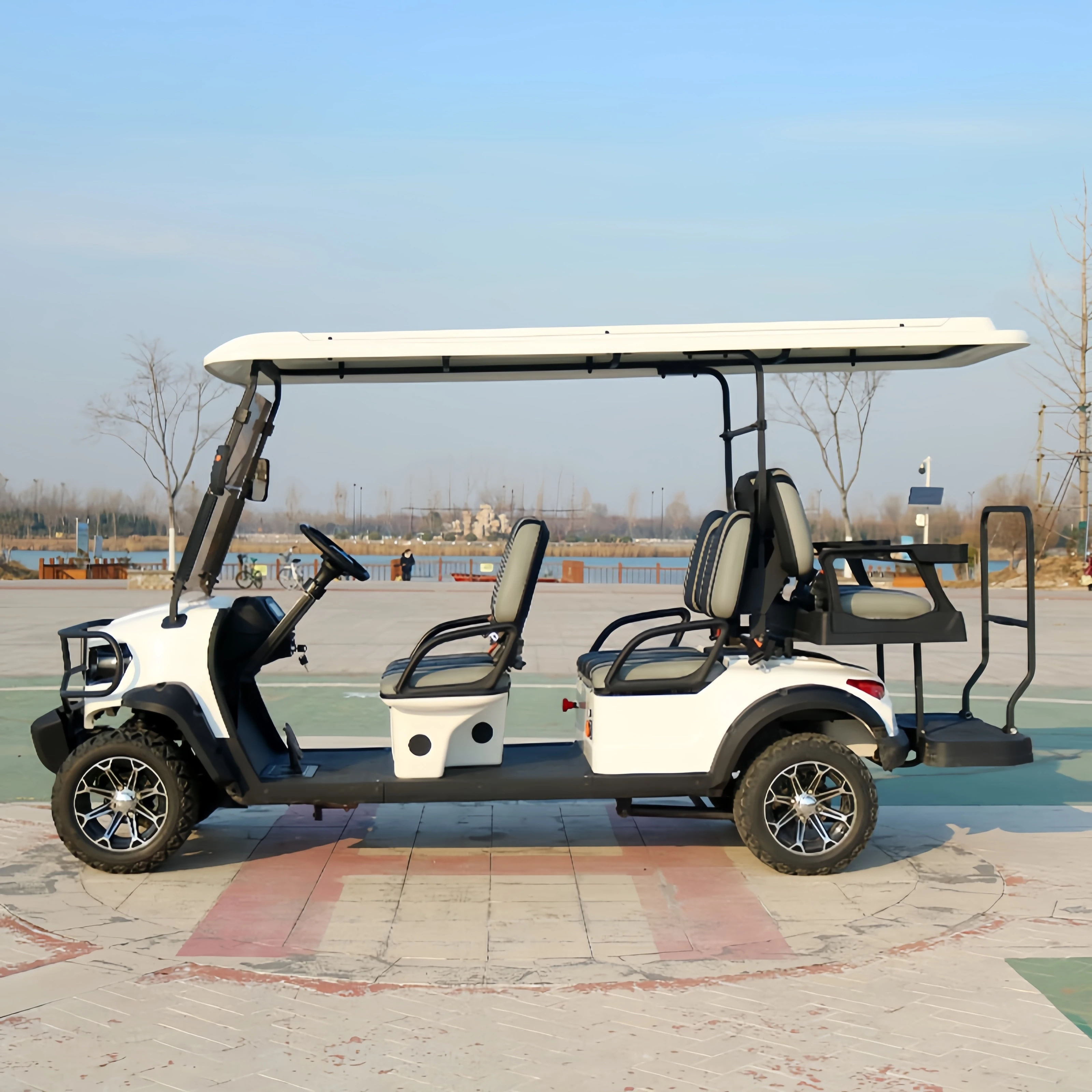 Wholesale 2 Rows 4 Seats Electric Golf Car Golf Solar Panels Lithium Battery Golf Trolley 4000W 5000W 7000W Golf Carts