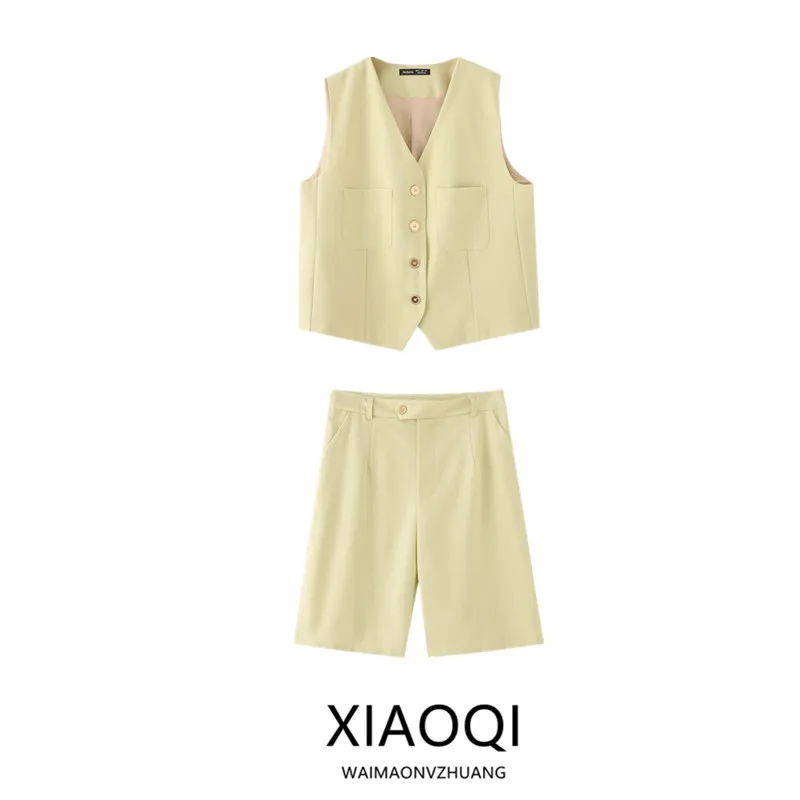 Faionable Cotton Linen Svel orts Vest mid Waist Long Pants Set Women's Clothing 2025 Summer New Sle Versatile