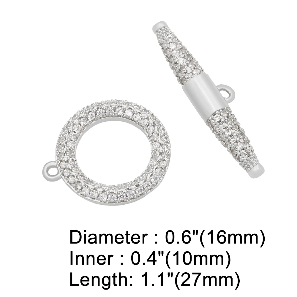 OCESRIO Trendy Small Cricle Toggle Clasp Jewelry Connector Genuine Gold Plated Copper OT Clasps Findings cnta063