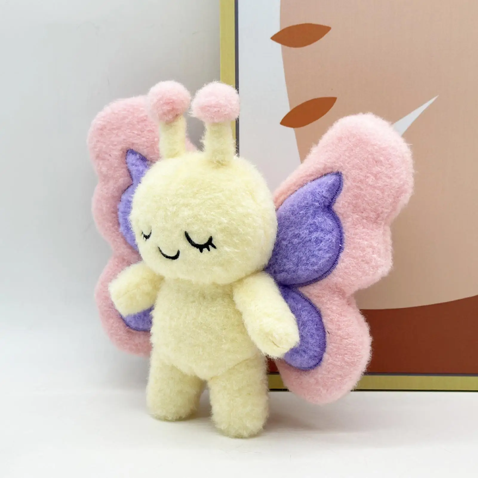 19cm kawaii dos desenhos animados simulação anime borboleta elf bebê brinquedo de pelúcia boneca bonito inseto macio artesanal boneca presente das crianças