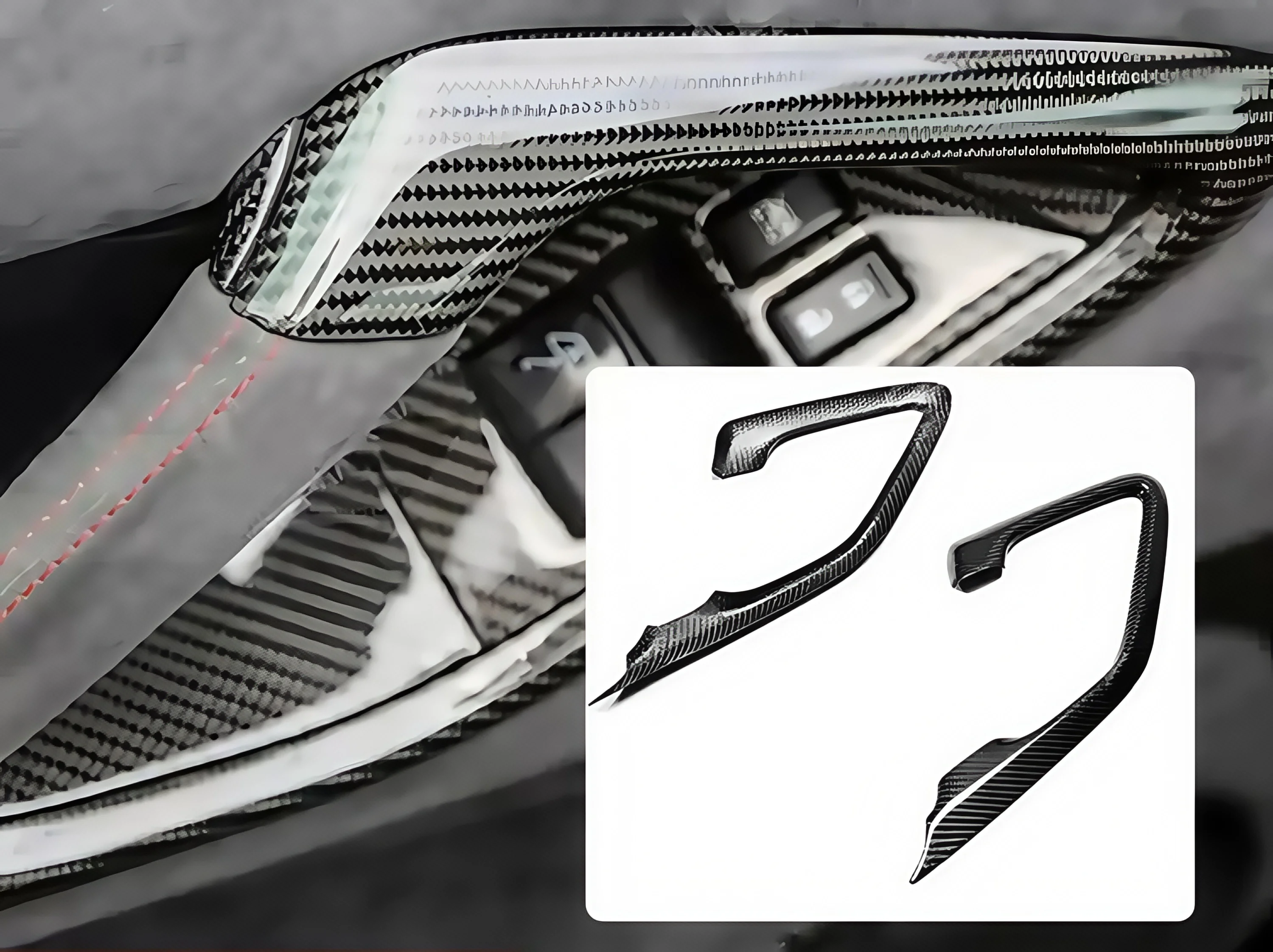 08-16 Authentic Model Developed 100% Dry Carbon  Fiber Car Door Handle Trim for  GTR35 Medium Interior Inner Door Handle