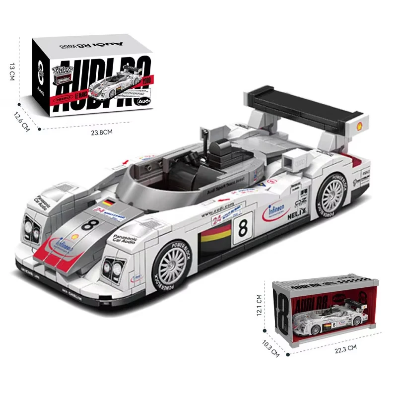 

1:32 Racers Speed Car Champions R8 Model Building Blocks MOC Performance Hours of Le Mans Model Brick Assembly DIY Toys for Gift