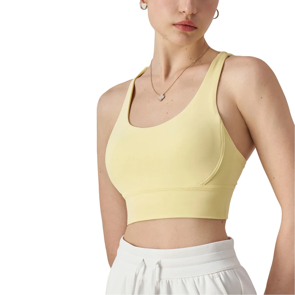 

Бесшовный спортивный бюстгальтер, фиксированная подкладка, топ для йоги с поддержкой Racerback, майка для тренировок со встроенным бюстгальтером для женского фитнеса