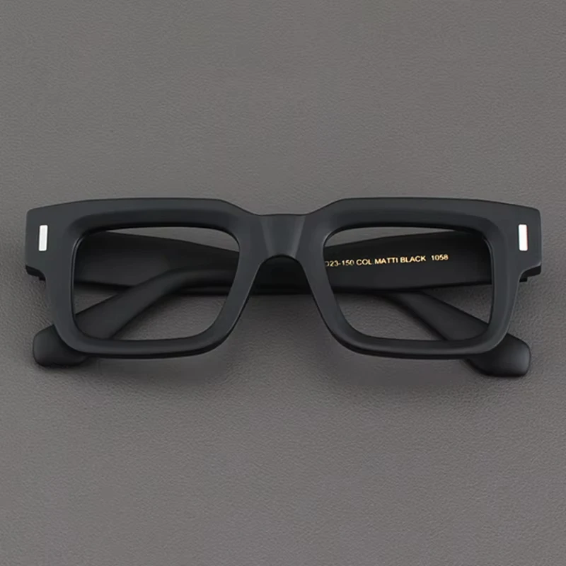 Men High-quality Optical Glasses Frame Square Acetate Retro Thick Edged Matte Black Fashion Women Myopia Prescription Eyeglasses