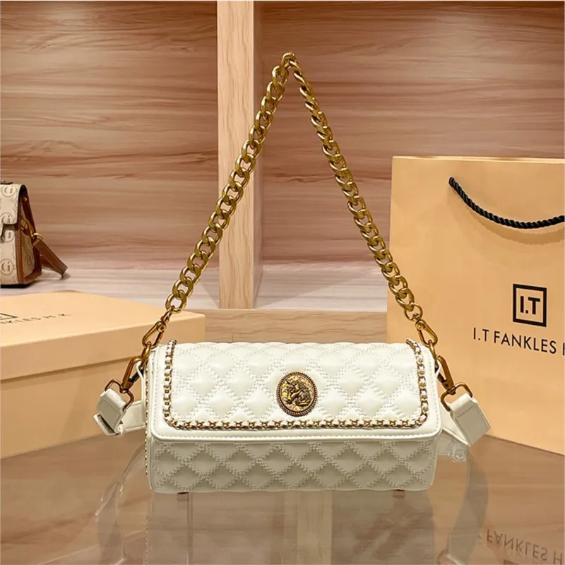 

Light luxury brand women's handbag 2025 new high-end texture fashionable single shoulder crossbody bag with chain shoulder bag