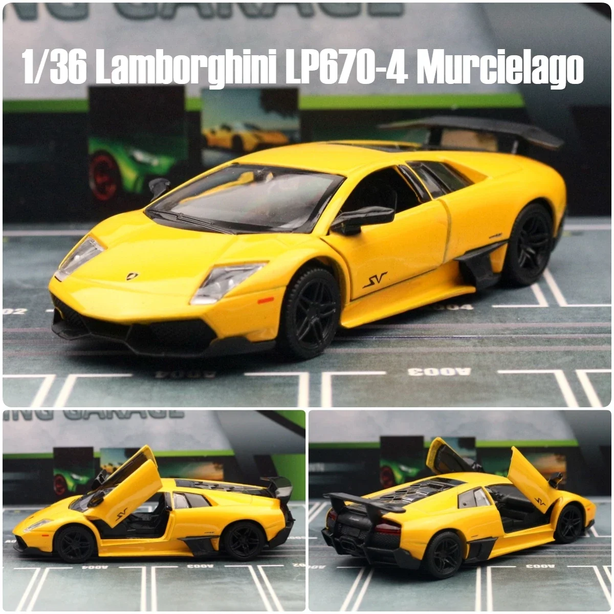 Lamborghini-Coche de juguete deportivo LP670-4 Murcielago RMZ City, modelo en Miniatura de Metal fundido a presión, colección de regalo para niño, 1:36