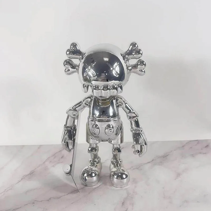 Modern Home Decoration Electroplating Silver Ornaments Figurines Living Room Soft Decoration Office Luxury Decorations Sculpture