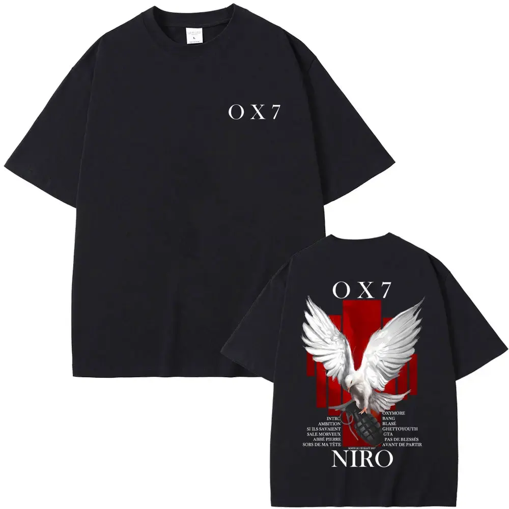 

Rapper Niro OX7 Album Graphic T-shirt Men's Women Hip Hop Fashion Pop Music T-shirts Casual Cotton Oversized T Shirts Streetwear
