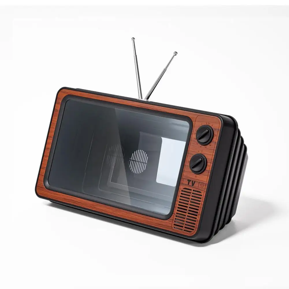 Vintage TV Phone Holder Creative Retro Mobile Phone Zoom Extended Amplifier Holder Phone Follow-up Screen Stand In Surround U0Q0