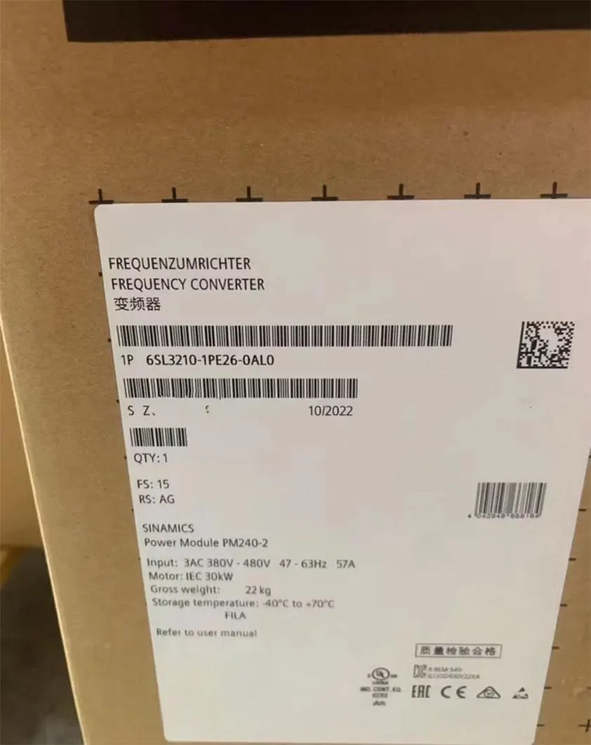 

Brand new 6SL3210-1PE26-0AL0 6SL3 210-1PE26-0AL0 One Year Warranty