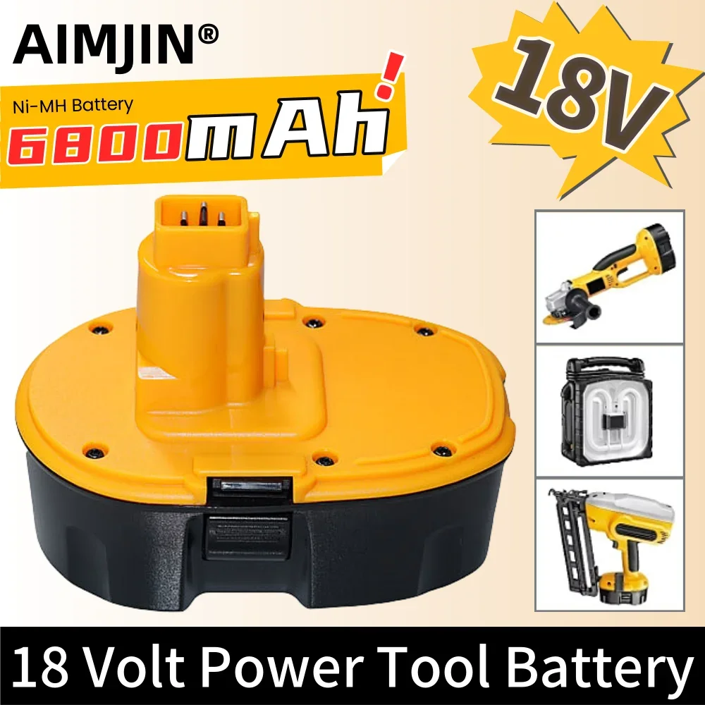 

Powtree for Dewalt DC9096 18V 6800mAh Ni-MH Battery DC9098 DC9099 DW9095 DW9096 DW9098 DE9038 DE9096 Power Tool Battery