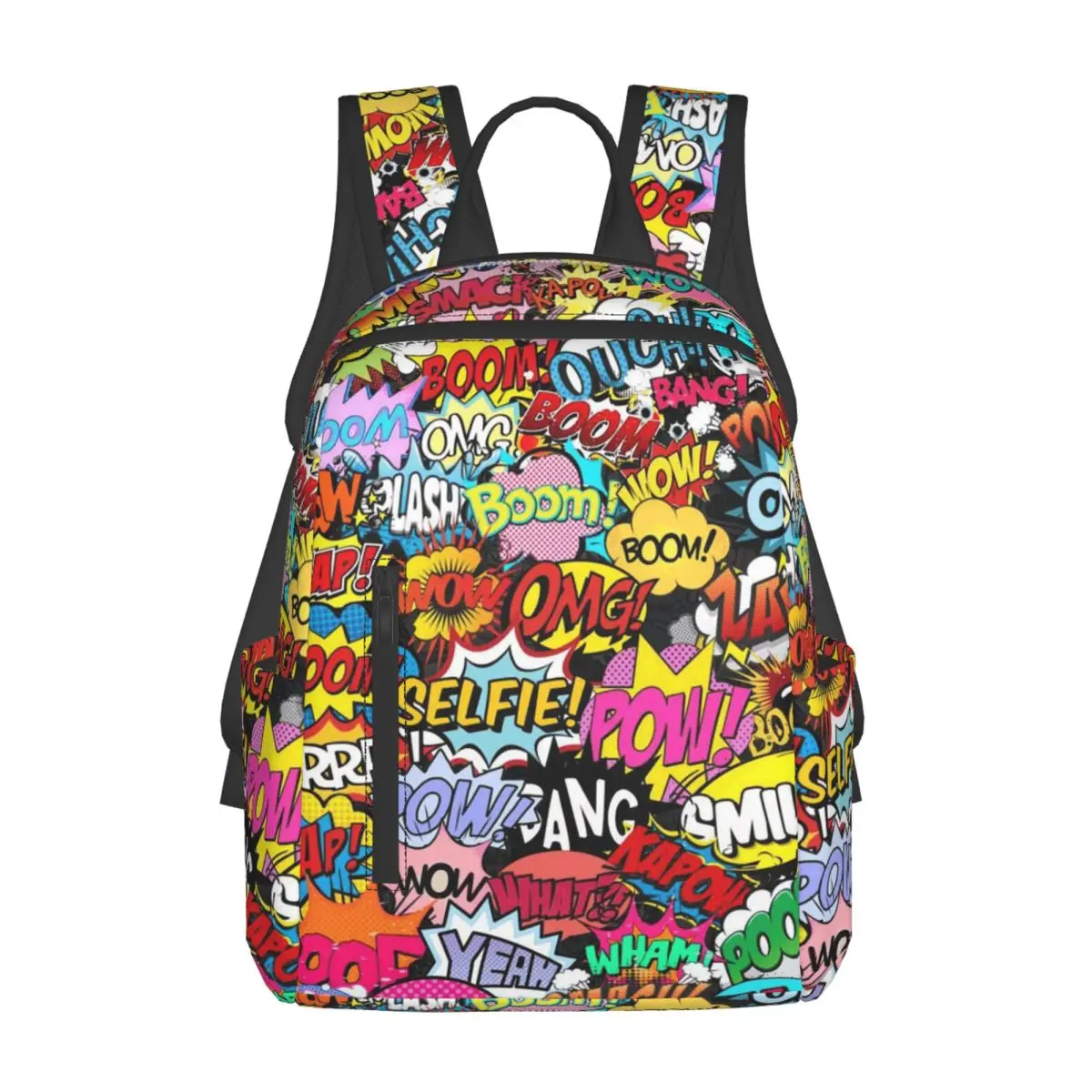 Fun Street Graffiti Comic Pop Art Backpack Daypack Large Capacity Children BookBag School Bag Shoulder Bags for Men Women