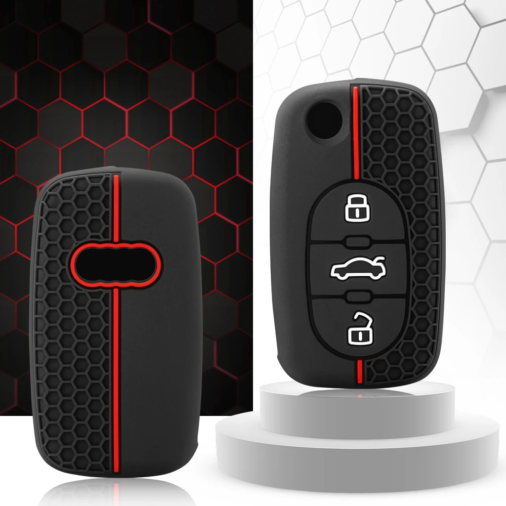Silicone Remote Key Case Fob Shell Cover For Audi A2 A3 S3 A4 S4 RS4 A6 S6 allroad A8 S8 TT Skin Jacket Sleeve