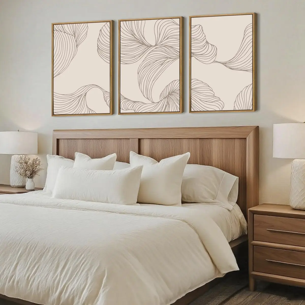3pcs Neutral Beige Wall Art, Modern Abstract Art Decoration, Minimalist Artworks, Living Room
