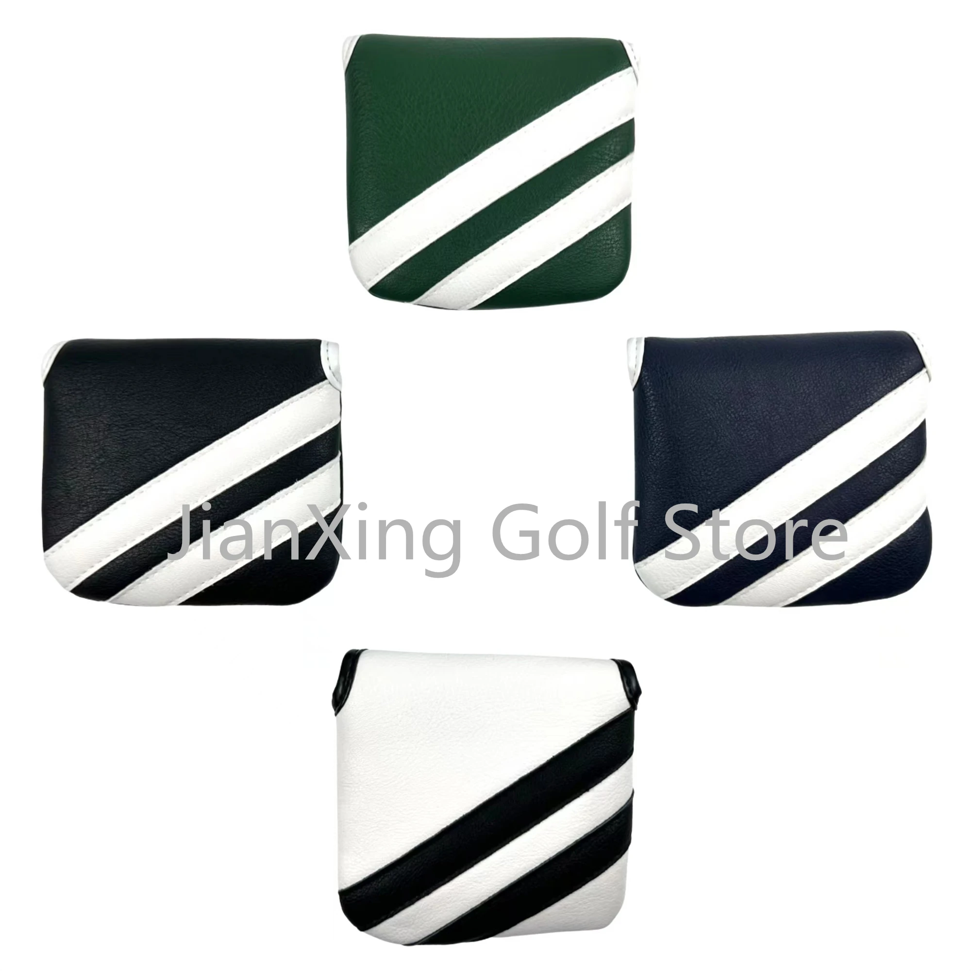 1pc Golf stripe Putter Cover Classics Design Leather Golf Square Mallet Putter Headcovers Golf Club Head Cover PU Leather