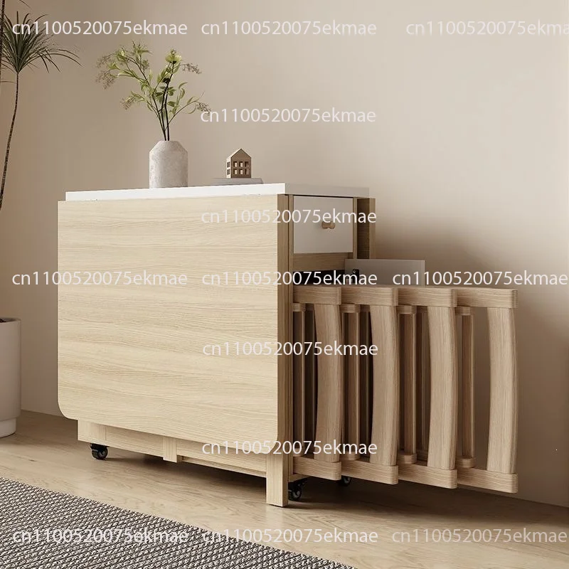 Household dining table foldable mobile simple multi-functional table and chair combination