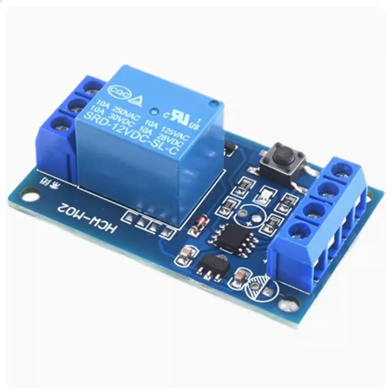 12V Single Button Bistable Relay Module Car Modified Start-Stop Self locking  Modified Switch