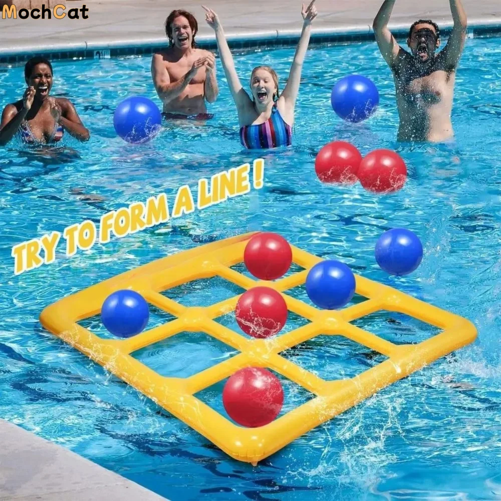 6/10 كرات مجموعة ألعاب حمام السباحة القابلة للنفخ مع مضخة نفخ مانعة للتسرب مجموعة ألعاب تعويم حمام السباحة تعزز مهارات التنسيق المحمولة #1