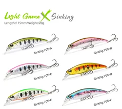 TSURINOYA Señuelo Hundente 70S Sinking Minnow para Trucha y Lubina