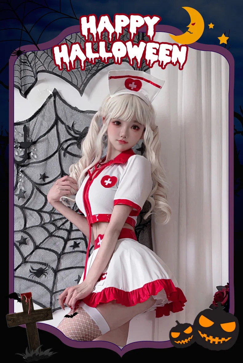 Kostium na Halloween dla dorosłych seksowny kostium pielęgniarki mundurek lekarza spódnica pielęgniarki kostium sceniczny Cosplay Anime