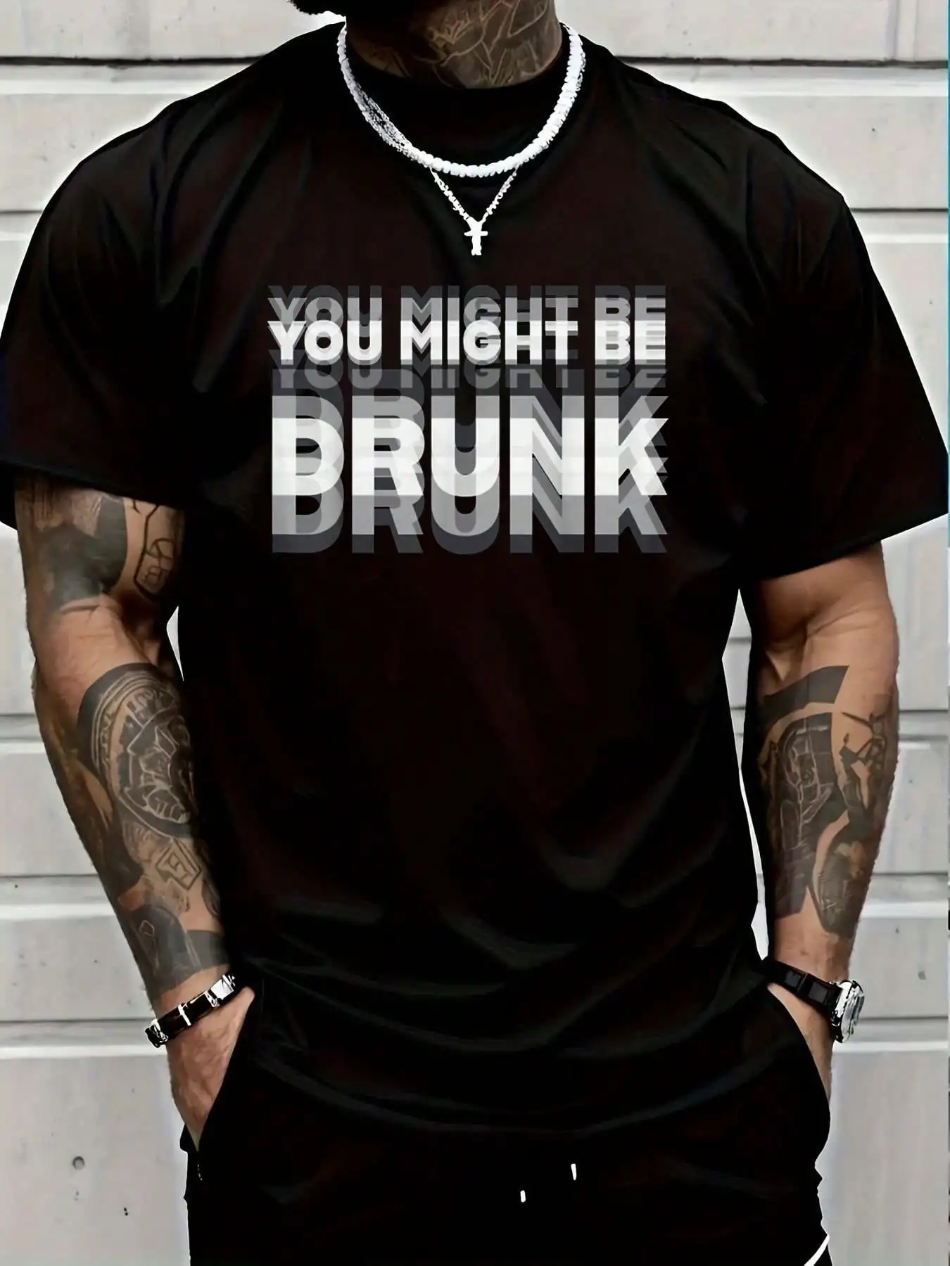 Cotton Funny Drinking Humor You Might Be Drunk T-Shirt Women's Men Graphic Tee