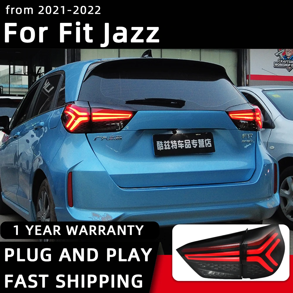 Taillights For Fit Jazz LED Rear lights 2021-2022 Tail Lamp Car Styling DRL Dynamic Turn Signal Reverse Auto Accessories