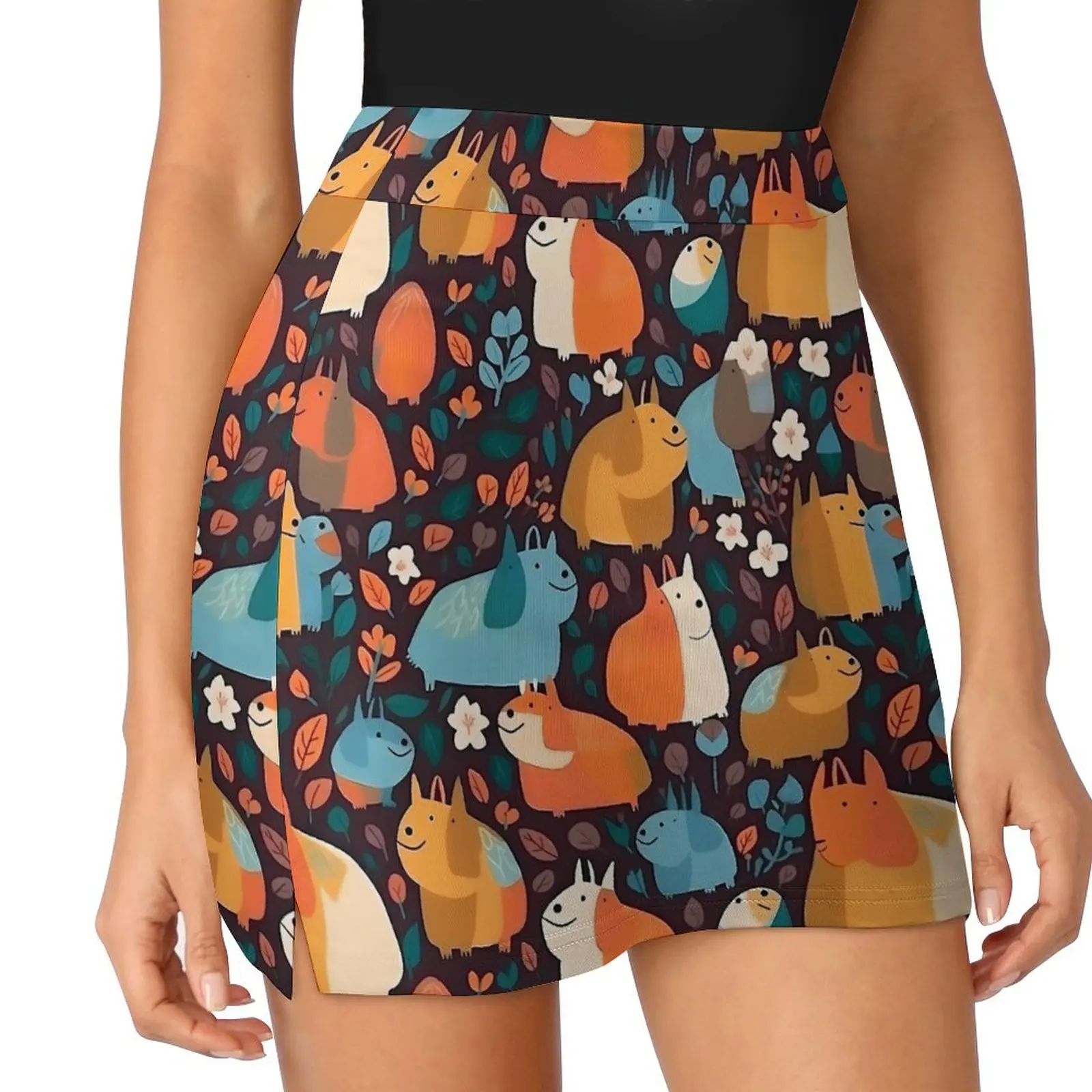 Colourful Crazy Capybara Pattern Skirt  Y2K Casual Skirts Female Elegant Mini Skirt Design Bottoms Gift Idea