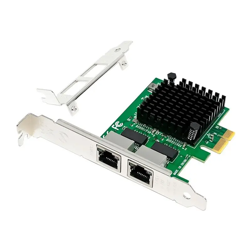 Well Made-PCI-E X1 2.5G Server Network Card Dual-Port Gigabit Network Card I225-V Ethernet Controller Dual-Port 2.5Gbe RJ45 Port