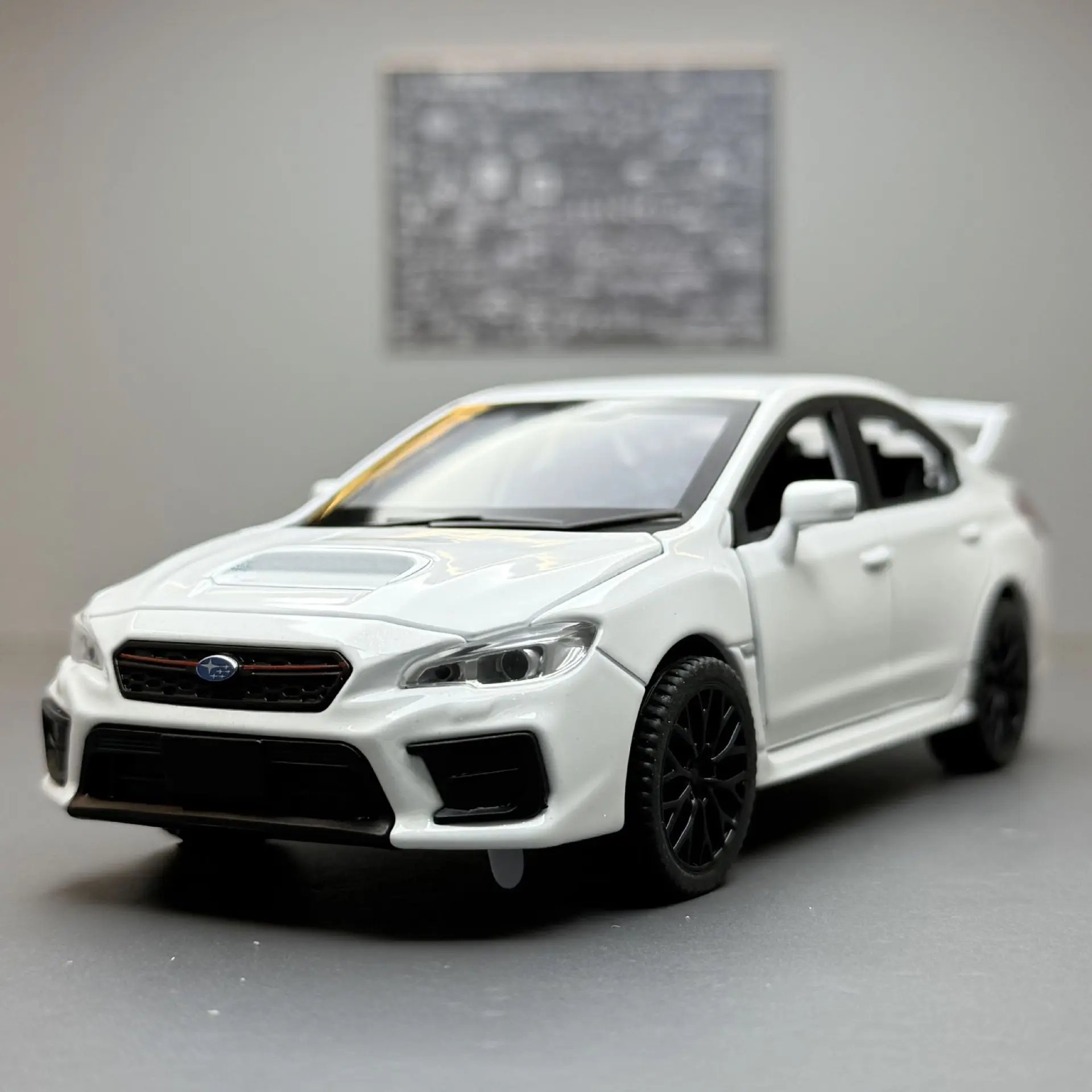 

1:30 Subaru WRX STI Racing Car Model Diecast Metal Vehicles Model Simulation Sound Light Collection Kids Toy Gift