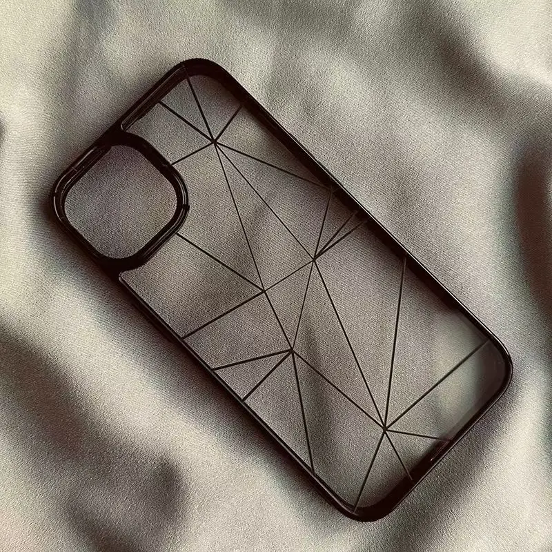 Lrregular Lines Case For iPhone 17 16 Pro 17Air 15 14 13 16 12 11 Pro Max 16 Plus Creative Geometry Shockproof Clear Phone Cover