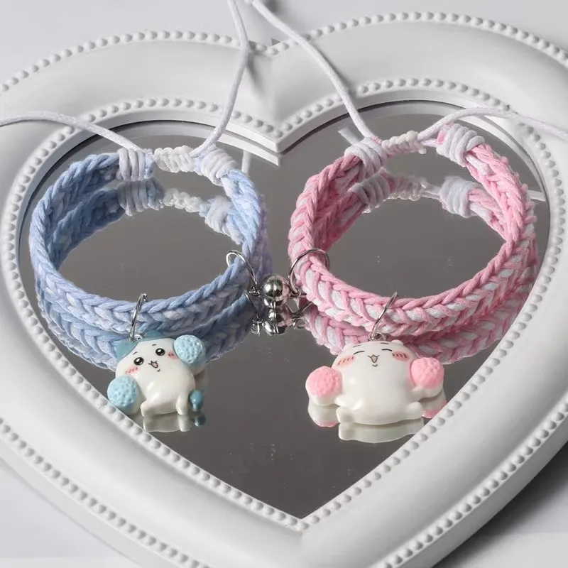 Miniso الأصلي تشيكاوا مضفر زوجين سوار مغناطيسي لطيف ليتل ياكي عالية المظهر أفضل صديق سوار لصديقها